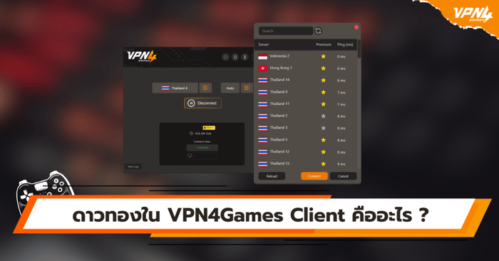 ดาวทองใน VPN4Games Client คืออะไร?